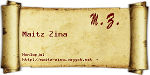 Maitz Zina névjegykártya